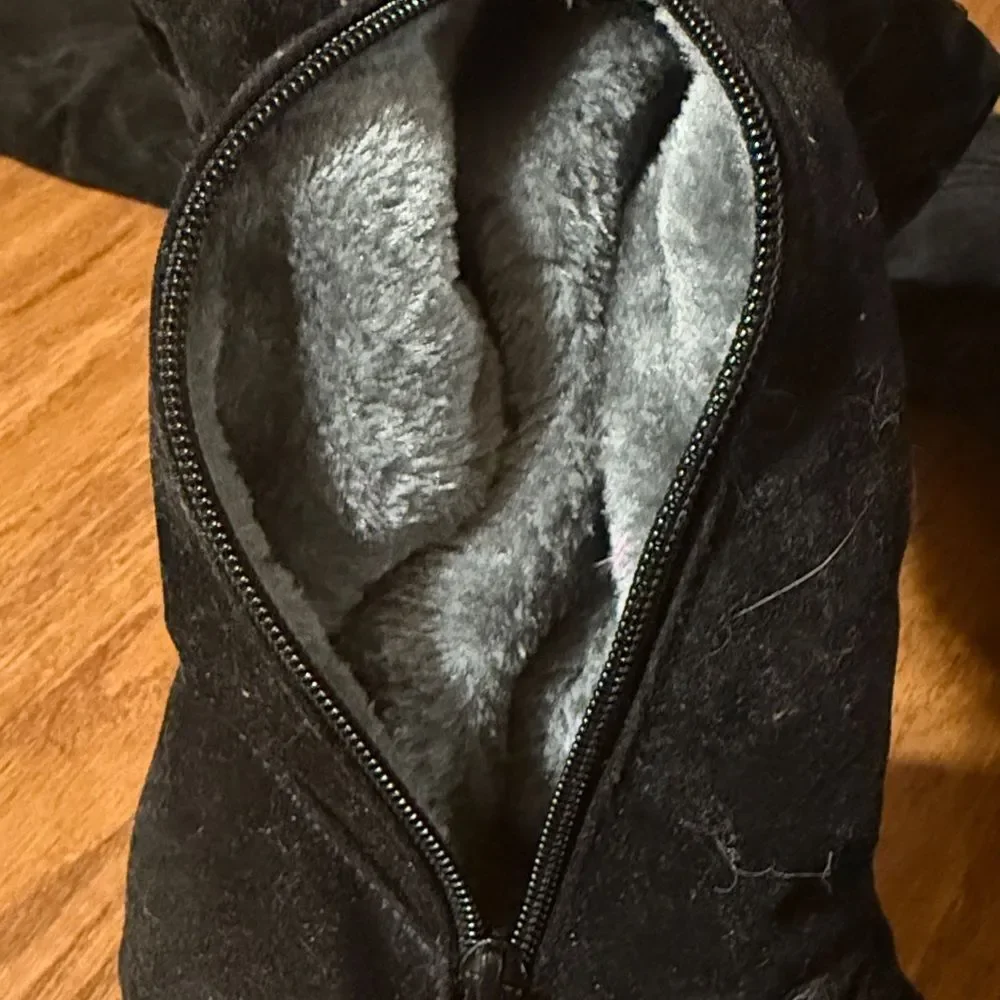Black Suede Over-the-Knee Boots
